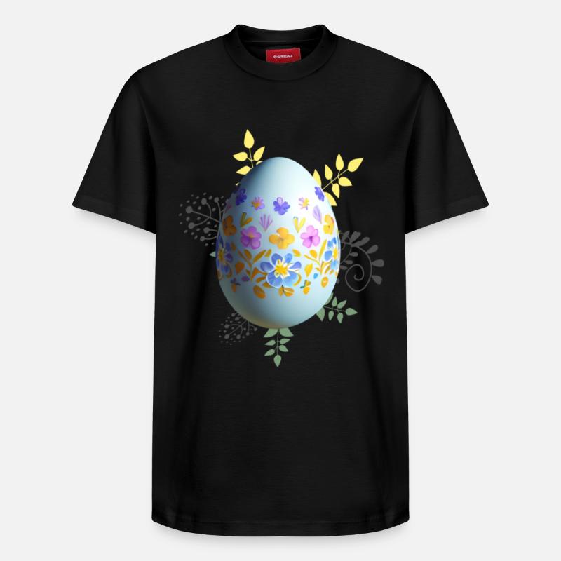 Floral Easter Egg - Relaxed Unisex Supima Cotton T-Shirt – by SPREAD - black