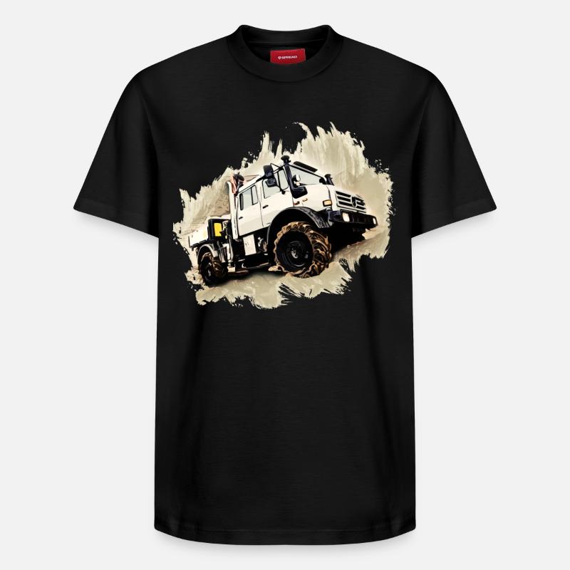 Camion Unimog - T-shirt unisexe décontracté en coton Supima – de SPREAD - noir