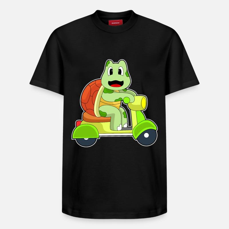 Turtle Scooter - T-shirt unisexe décontracté en coton Supima – de SPREAD - noir