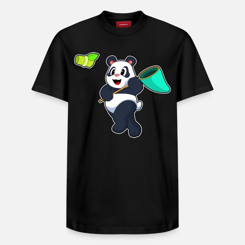 Panda Landing Net Bambou - T-shirt unisexe décontracté en coton Supima – de SPREAD - noir