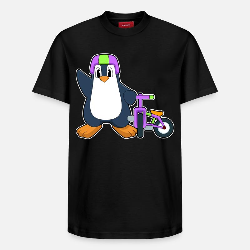 Vélo Pingouin - T-shirt unisexe décontracté en coton Supima – de SPREAD - noir