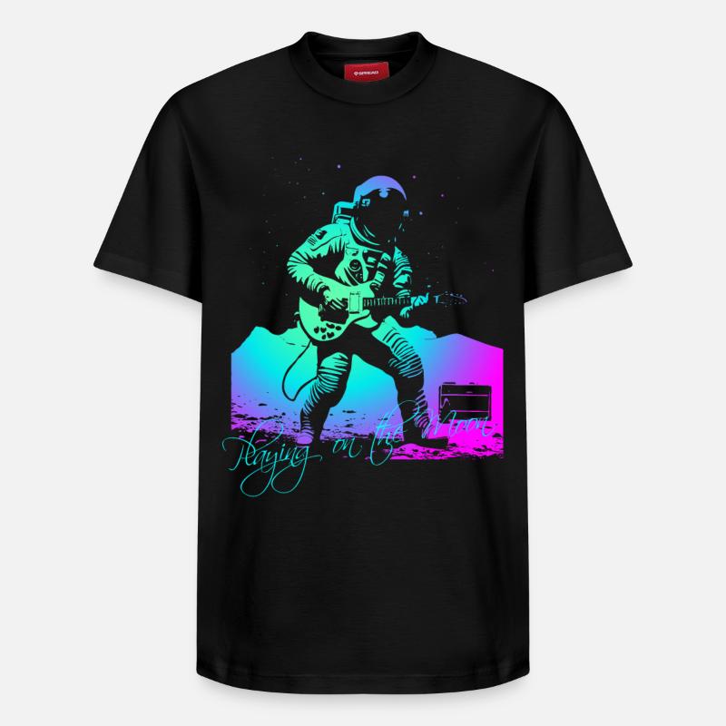 Playing On The Moon - Relaxed Unisex Supima Cotton T-Shirt – von SPREAD - Schwarz