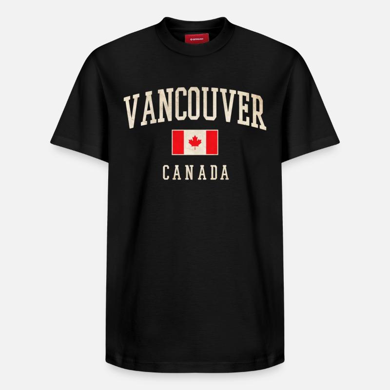 Vancouver Canada Drapeau Chemise - T-shirt unisexe décontracté en coton Supima – de SPREAD - noir