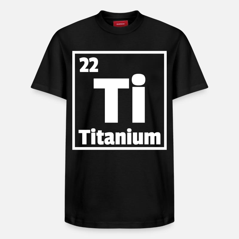 Titanium Ti Periodic Table of Elements - Relaxed Unisex Supima Cotton T-Shirt – von SPREAD - Schwarz