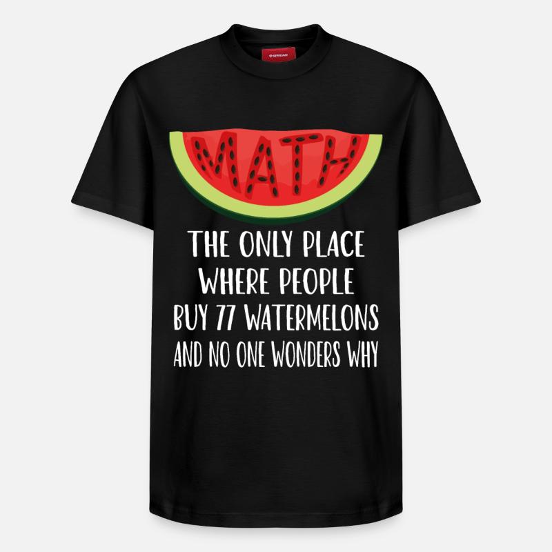 Mathématiques et pastèques amusants - T-shirt unisexe décontracté en coton Supima – de SPREAD - noir