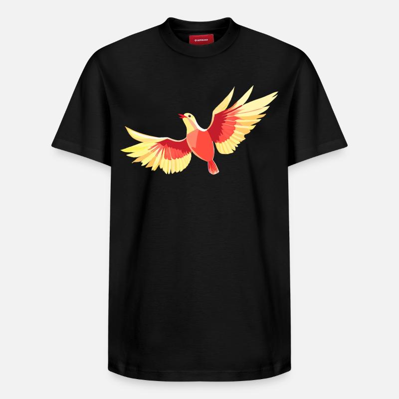 Oiseau planant dans le ciel - T-shirt unisexe décontracté en coton Supima – de SPREAD - noir