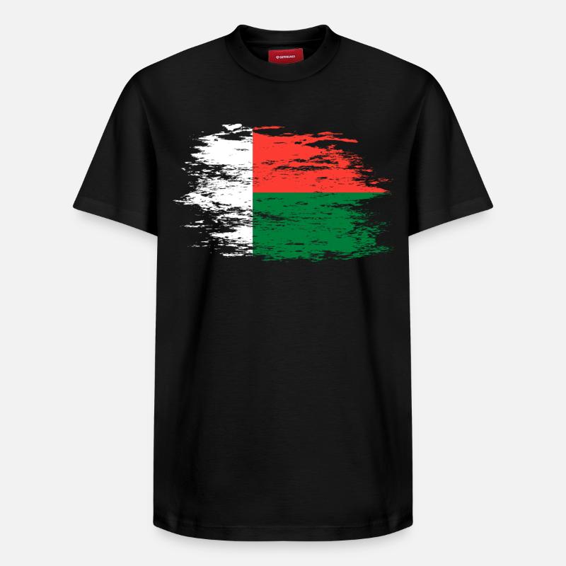 Drapeau de Madagascar utilisé - T-shirt unisexe décontracté en coton Supima – de SPREAD - noir