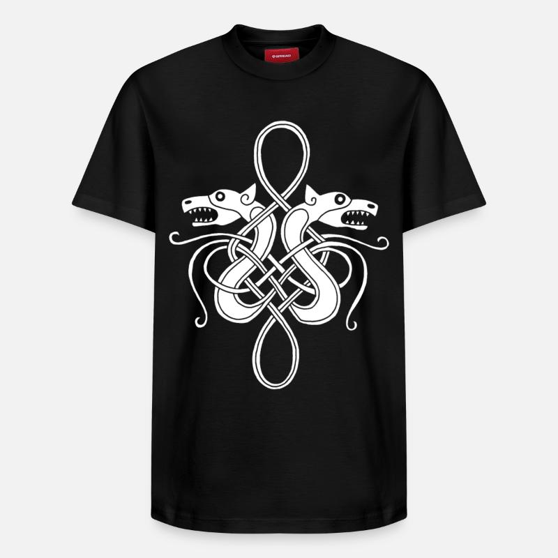 Weiße Wikinger-Hydra - Relaxed Unisex Supima Cotton T-Shirt – von SPREAD - Schwarz