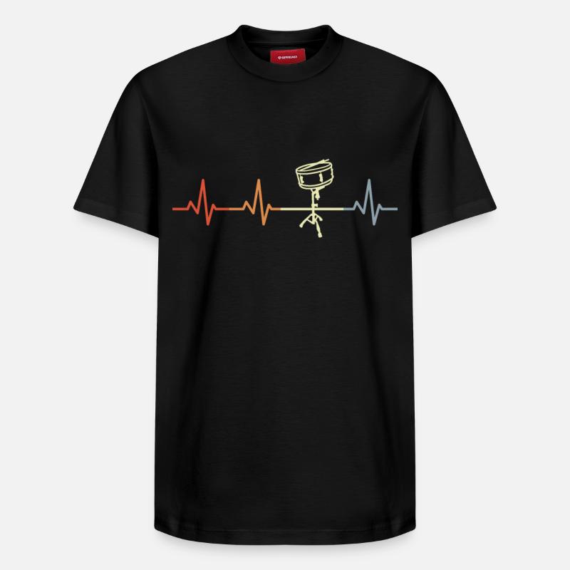 Ligne cœur de batteur - T-shirt unisexe décontracté en coton Supima – de SPREAD - noir