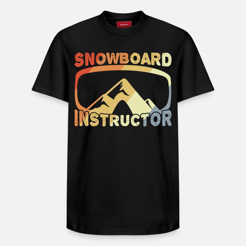 Snowboard Instruktor - Relaxed Unisex Supima Cotton T-Shirt – von SPREAD - Schwarz