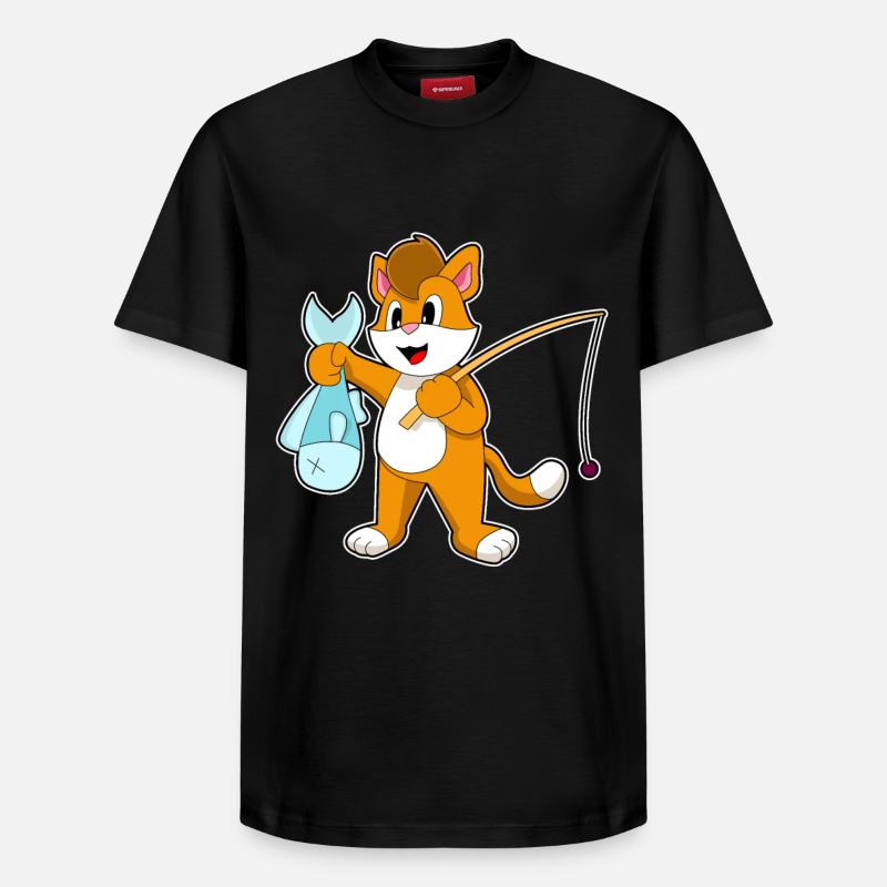Pêche au chat pêcheur - T-shirt unisexe décontracté en coton Supima – de SPREAD - noir