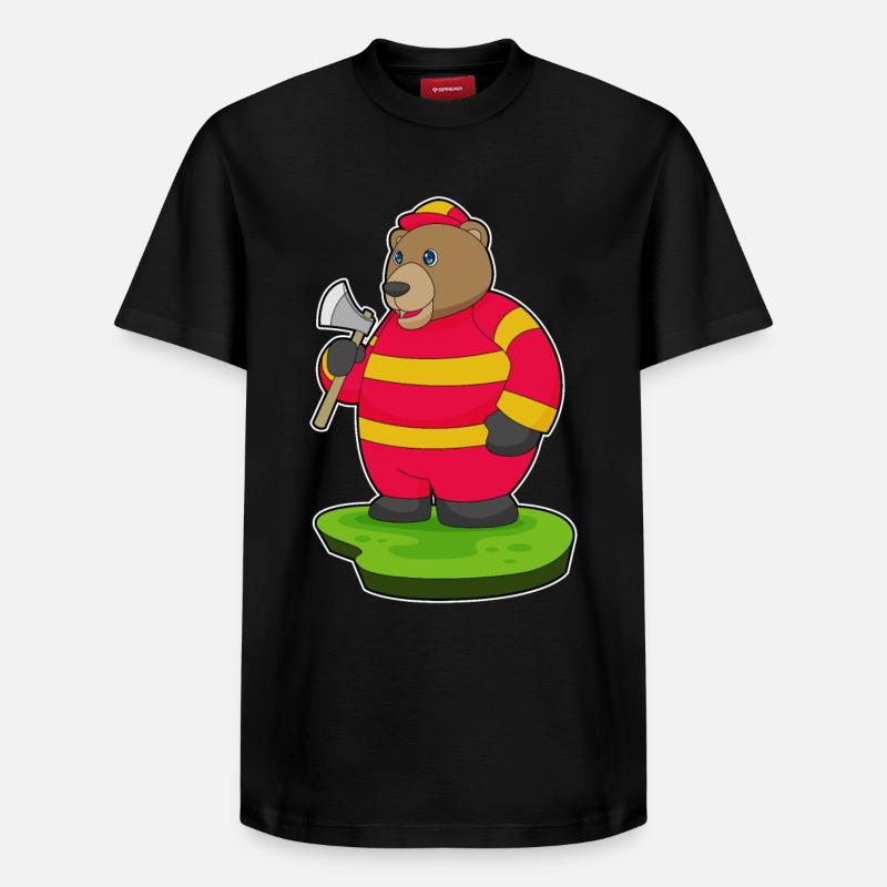Hache de pompier ours - T-shirt unisexe décontracté en coton Supima – de SPREAD - noir