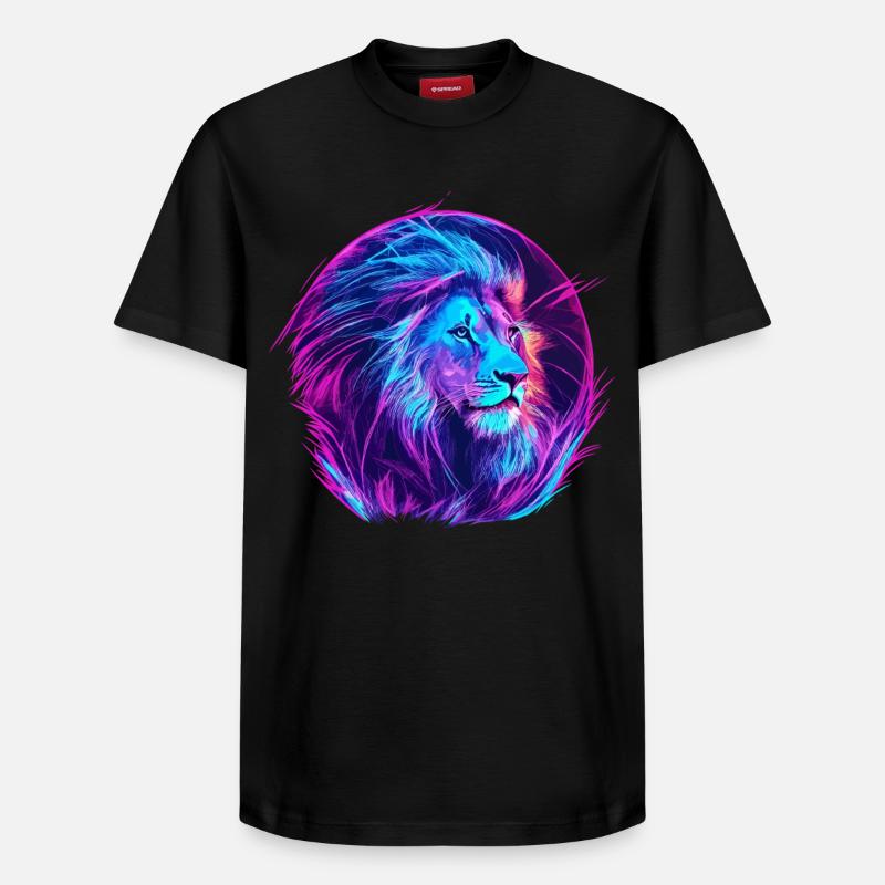 Lion Vaporwave EDM - T-shirt unisexe décontracté en coton Supima – de SPREAD - noir