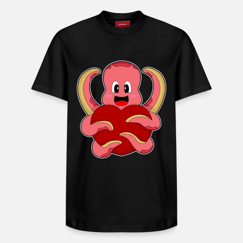 Cœur de poulpe - T-shirt unisexe décontracté en coton Supima – de SPREAD - noir