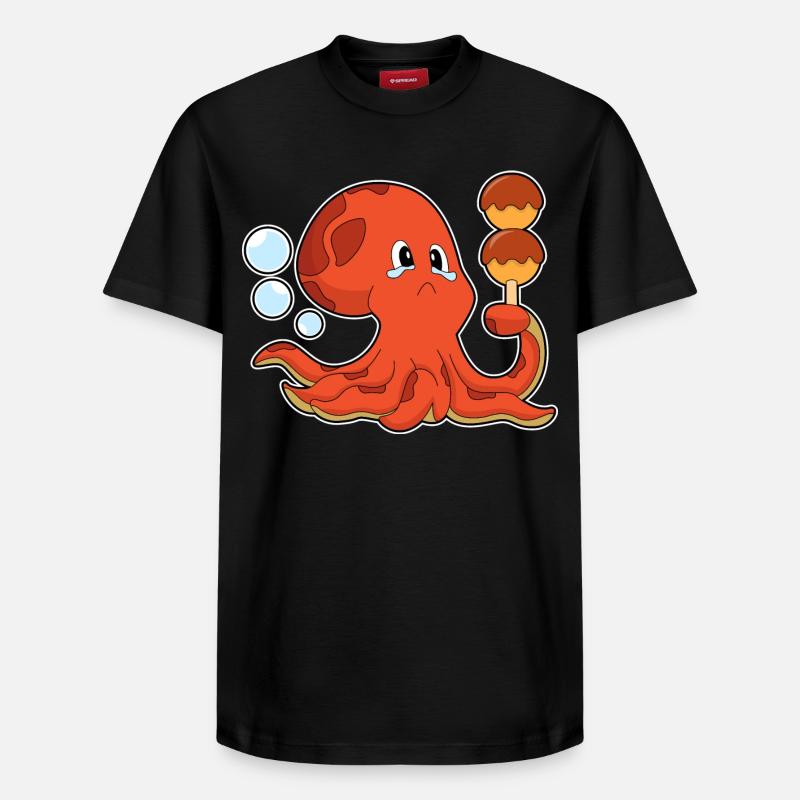 Poulpe Takoyaki - T-shirt unisexe décontracté en coton Supima – de SPREAD - noir