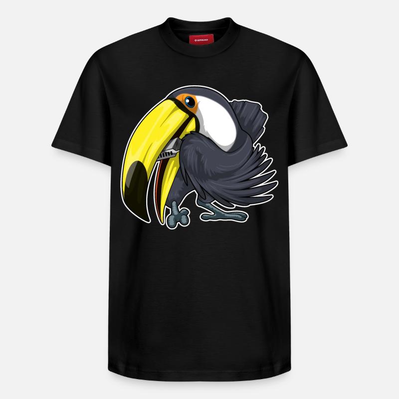 Toucan Musicien Harmonica Musique - T-shirt unisexe décontracté en coton Supima – de SPREAD - noir
