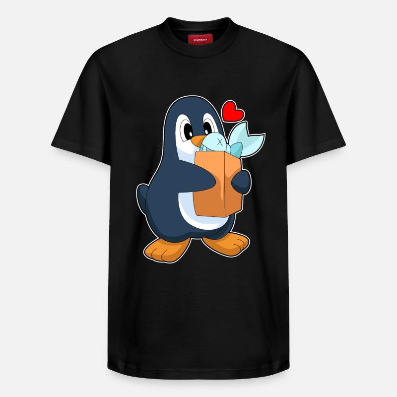 Poisson manchot - T-shirt unisexe décontracté en coton Supima – de SPREAD - noir