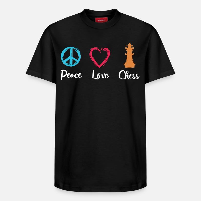 Paix Amour Échecs - T-shirt unisexe décontracté en coton Supima – de SPREAD - noir