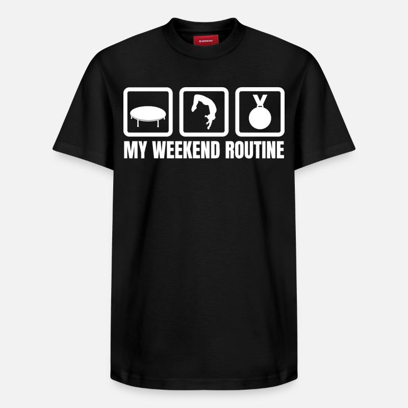 Trampolin Wochenendroutine - Relaxed Unisex Supima Cotton T-Shirt – von SPREAD - Schwarz