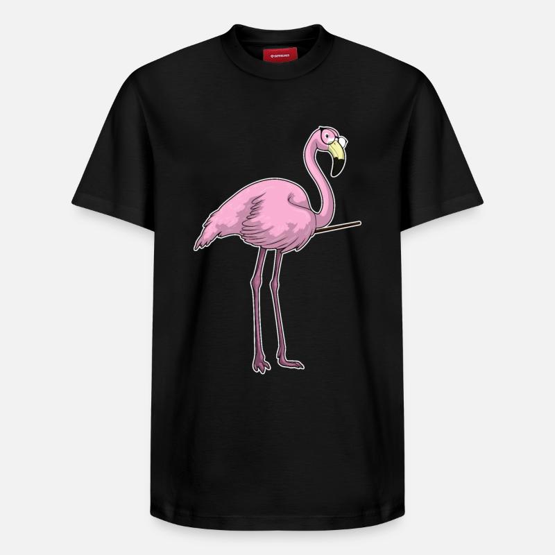 Flamingo Teacher Pointer - T-shirt unisexe décontracté en coton Supima – de SPREAD - noir