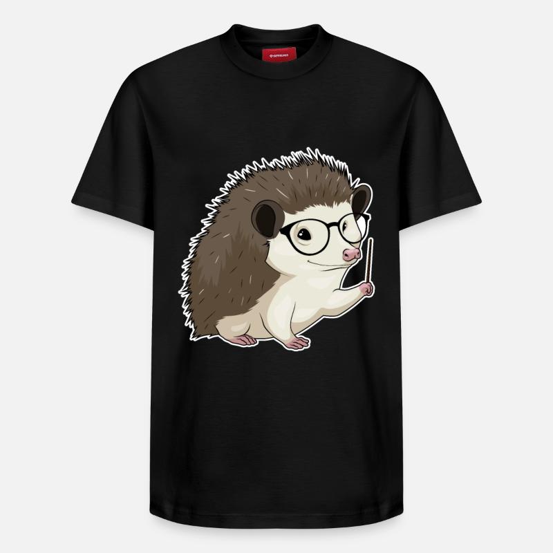 Pointeur d’enseignant hérisson - T-shirt unisexe décontracté en coton Supima – de SPREAD - noir
