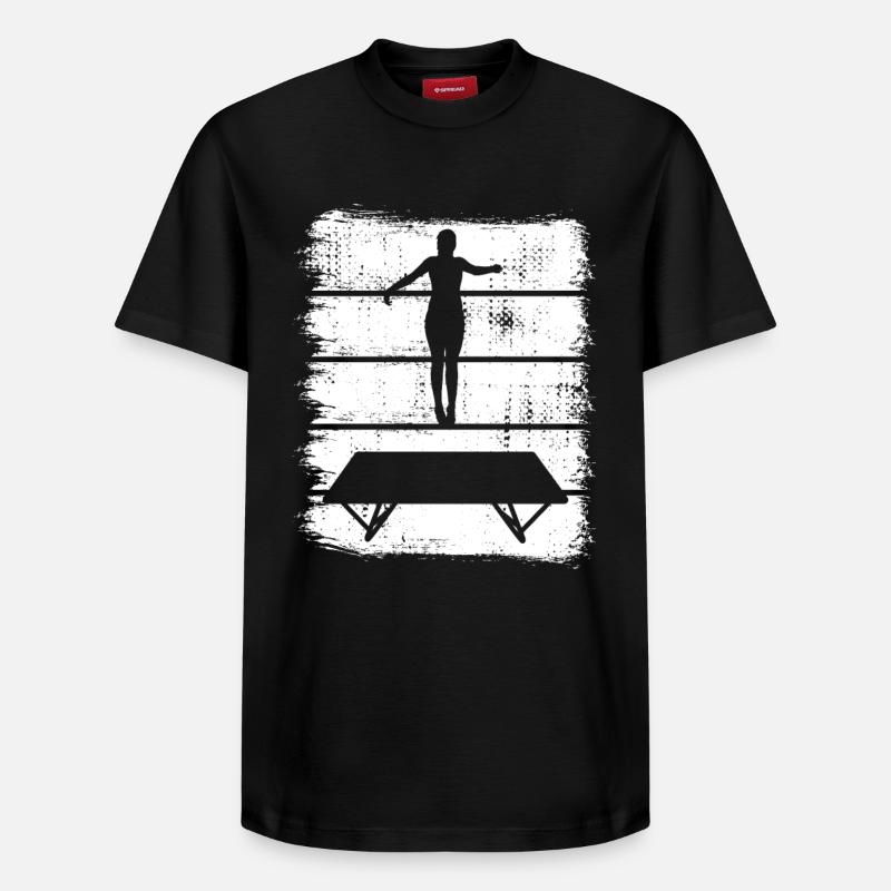 Dessin de trampoline - T-shirt unisexe décontracté en coton Supima – de SPREAD - noir