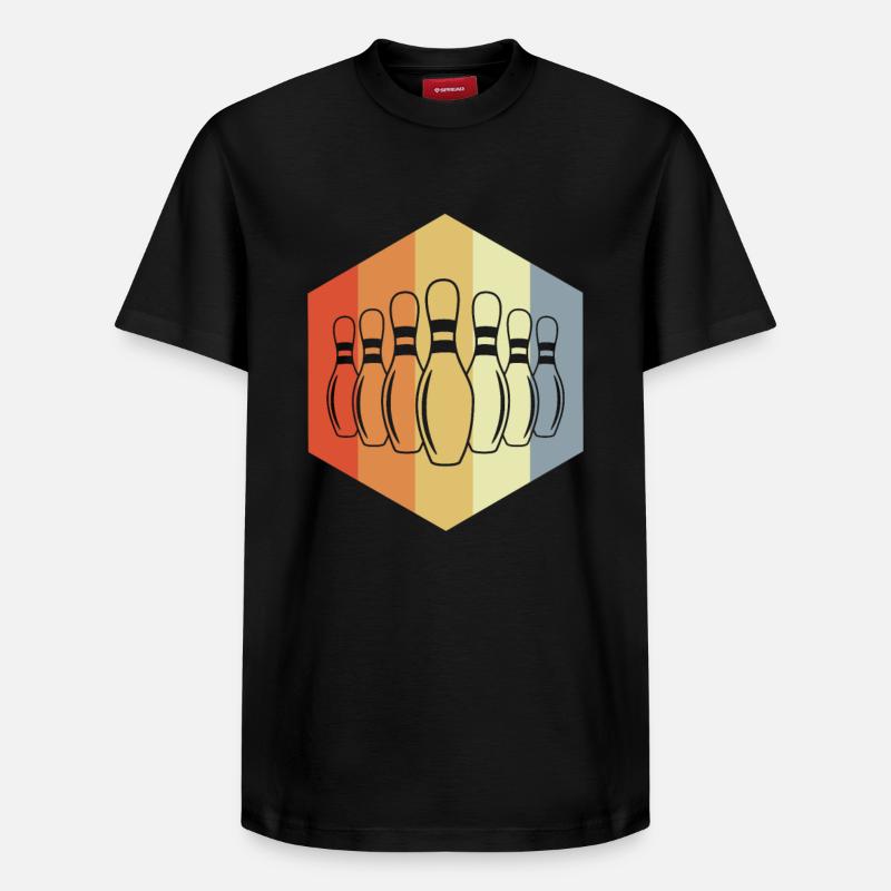 Bowling Pins - Relaxed Unisex Supima Cotton T-Shirt – von SPREAD - Schwarz
