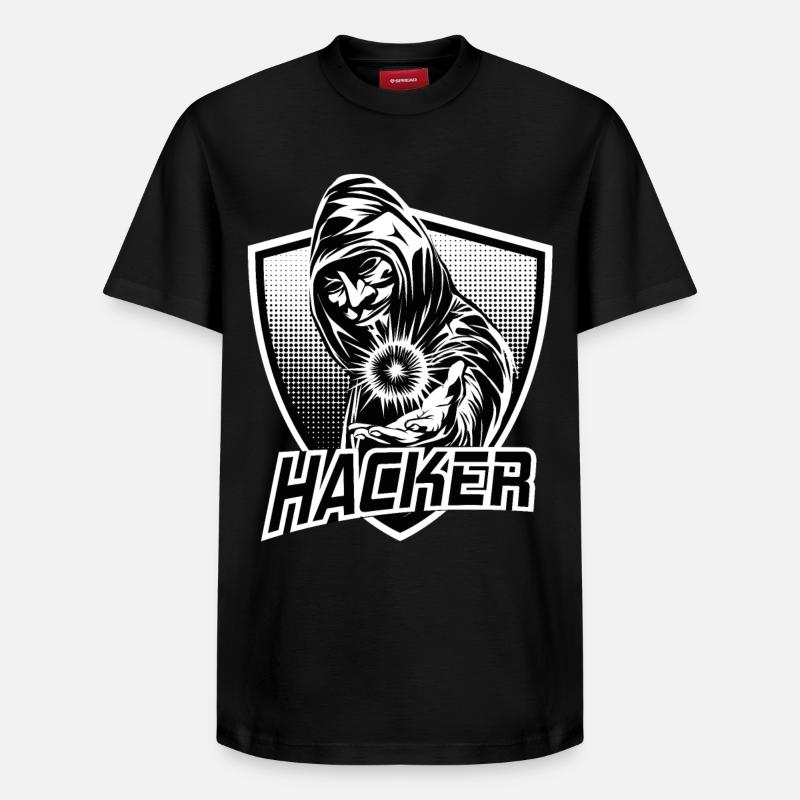 HACKER - Relaxed Unisex Supima Cotton T-Shirt – von SPREAD - Schwarz