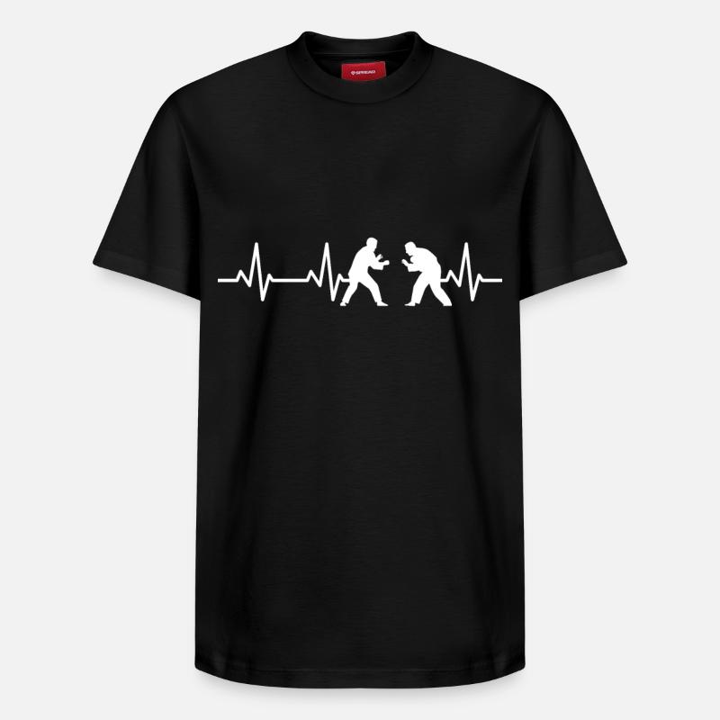 Judo Heartline ECG - T-shirt unisexe décontracté en coton Supima – de SPREAD - noir