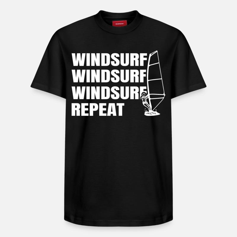 Planche à voile - T-shirt unisexe décontracté en coton Supima – de SPREAD - noir