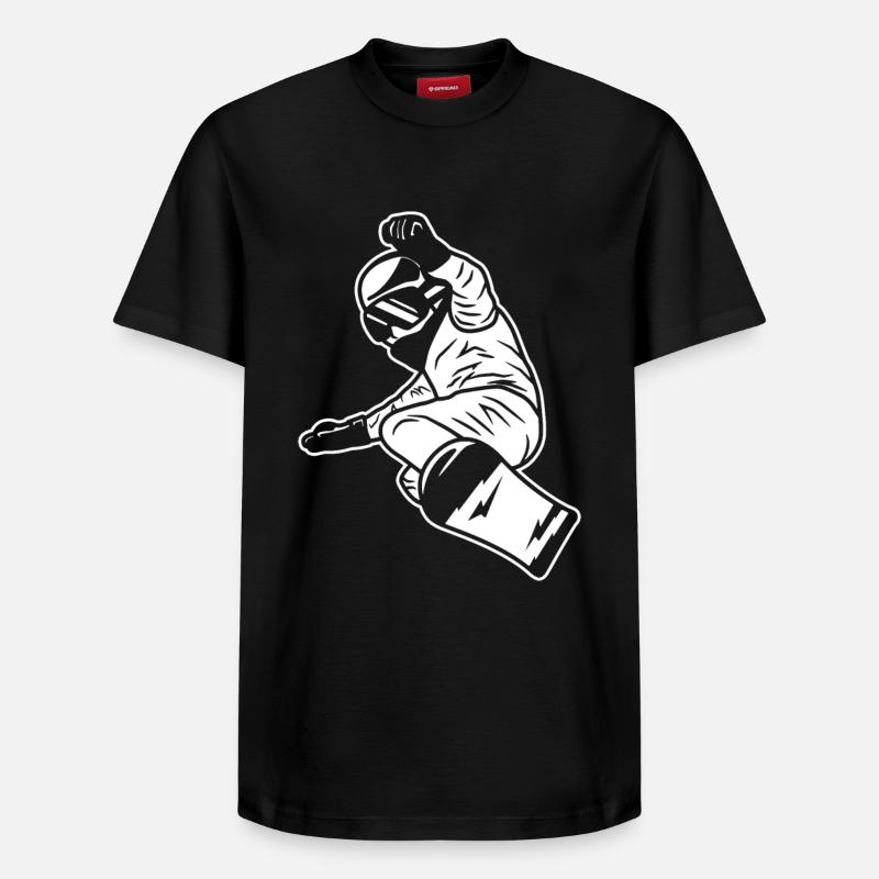 Snowboard Junge - Relaxed Unisex Supima Cotton T-Shirt – von SPREAD - Schwarz