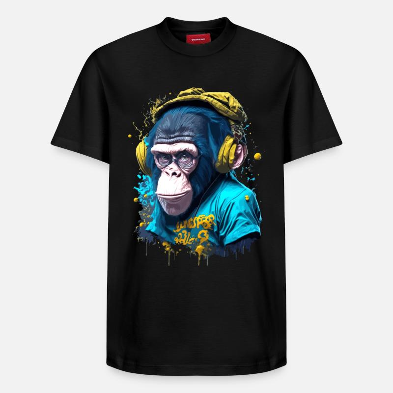Singe emblématique - T-shirt unisexe décontracté en coton Supima – de SPREAD - noir