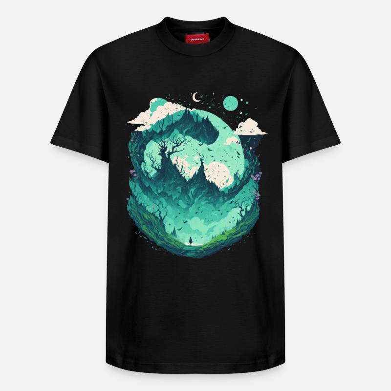 Fantasie Wunderland Märchenwald - Relaxed Unisex Supima Cotton T-Shirt – von SPREAD - Schwarz