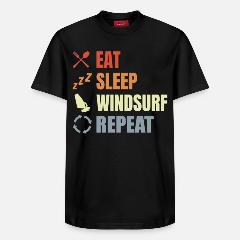 Windsurfer Routine - Relaxed Unisex Supima Cotton T-Shirt – by SPREAD - black