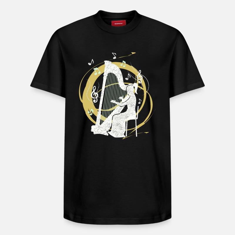 Harpe harpiste - T-shirt unisexe décontracté en coton Supima – de SPREAD - noir