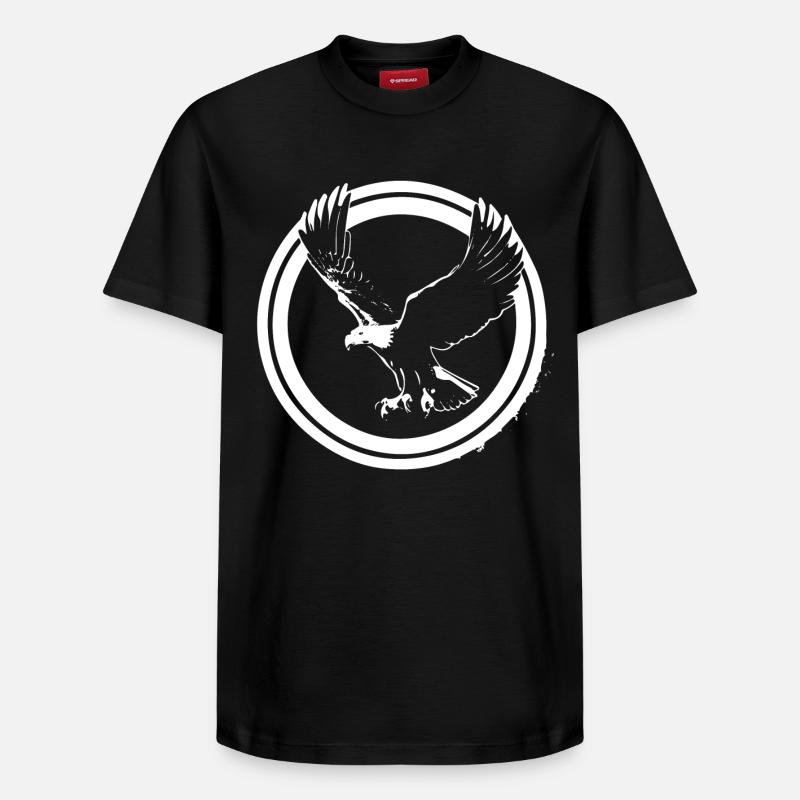 Logo Eagle en rond - T-shirt unisexe décontracté en coton Supima – de SPREAD - noir