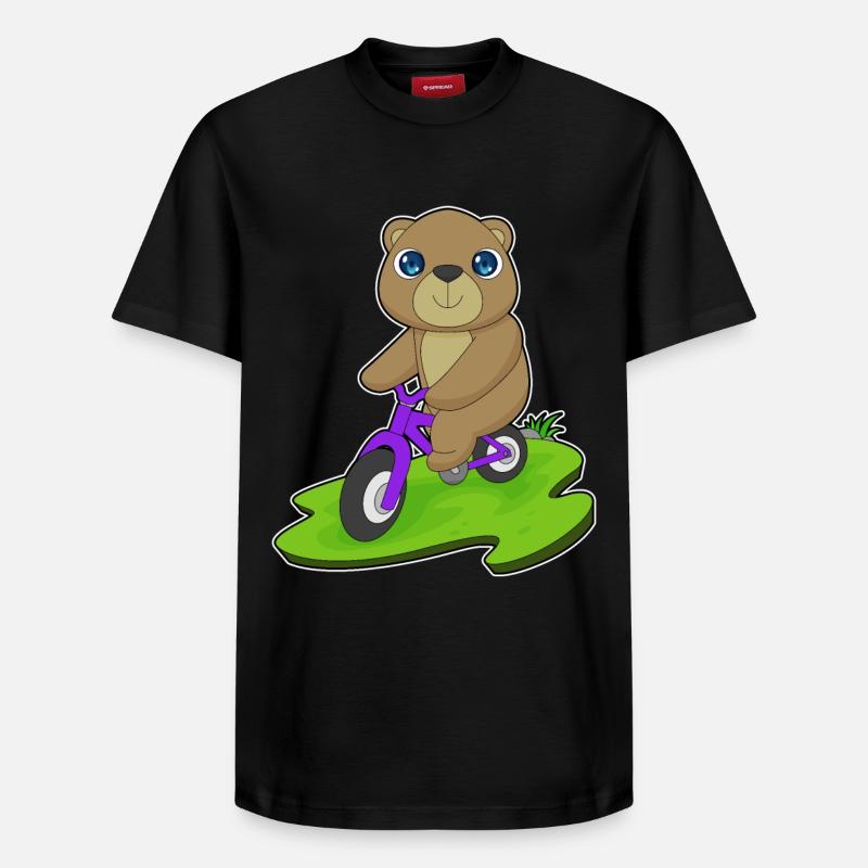 Vélo d’ours - T-shirt unisexe décontracté en coton Supima – de SPREAD - noir