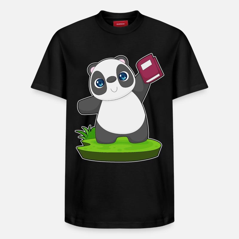 Livre Panda - T-shirt unisexe décontracté en coton Supima – de SPREAD - noir