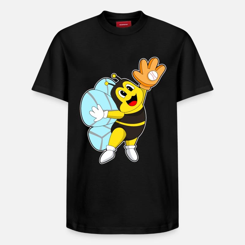 Gant de baseball Bee Baseball - T-shirt unisexe décontracté en coton Supima – de SPREAD - noir