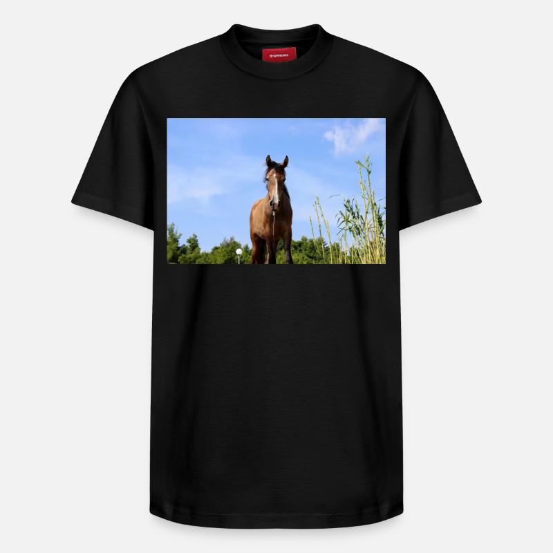 Affiche Cheval Cheval - T-shirt unisexe décontracté en coton Supima – de SPREAD - noir