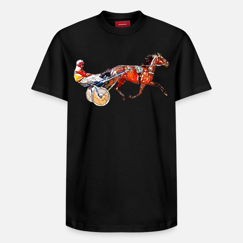 Course de trot - T-shirt unisexe décontracté en coton Supima – de SPREAD - noir