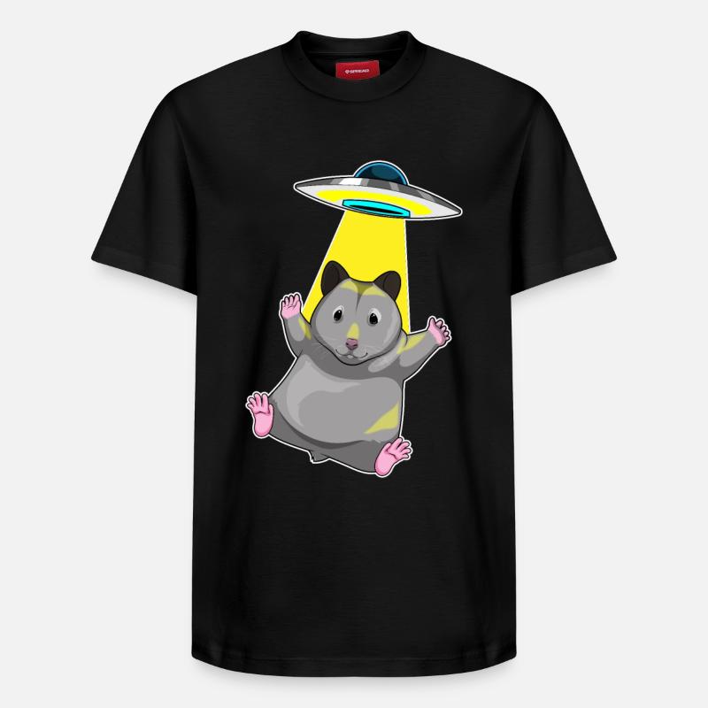 Hamster Spaceship Space - T-shirt unisexe décontracté en coton Supima – de SPREAD - noir