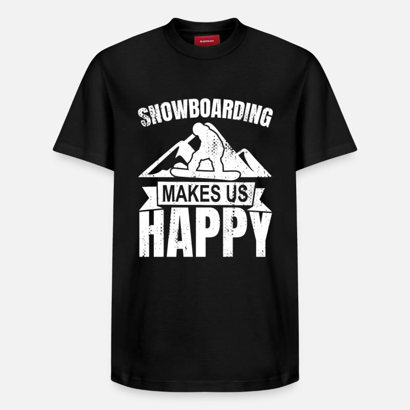 Slogan snowboard - T-shirt unisexe décontracté en coton Supima – de SPREAD - noir
