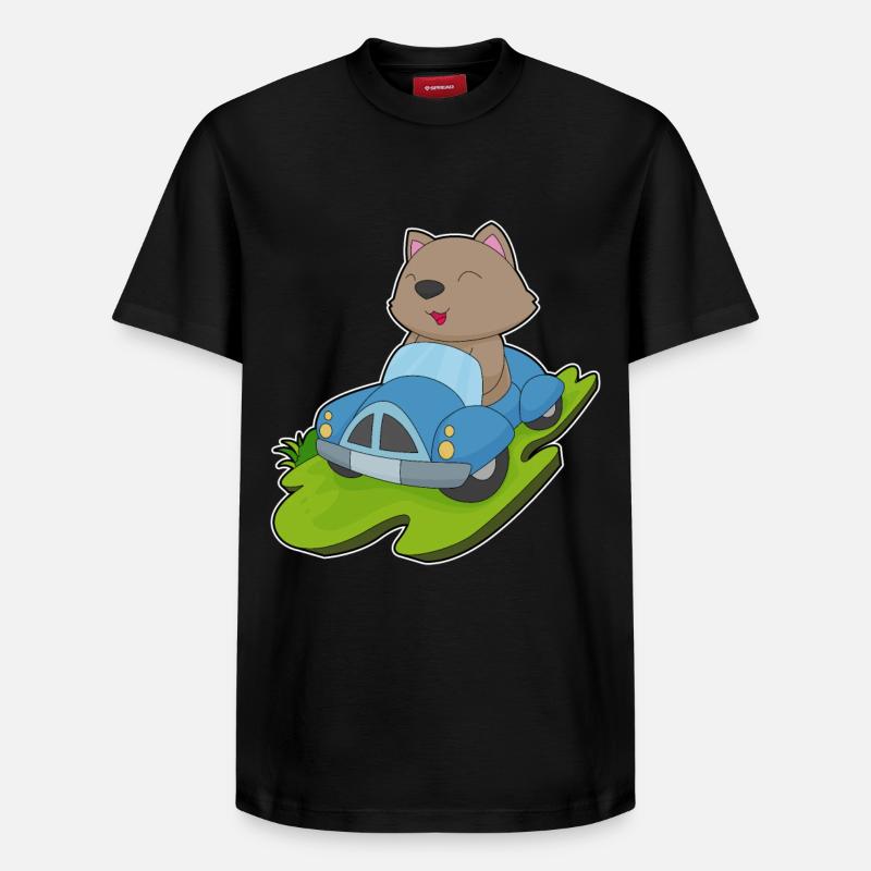 Voiture de chat - T-shirt unisexe décontracté en coton Supima – de SPREAD - noir