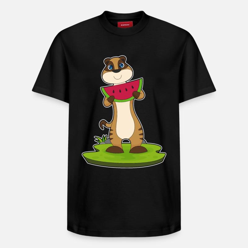 Suricate fruit de pastèque - T-shirt unisexe décontracté en coton Supima – de SPREAD - noir