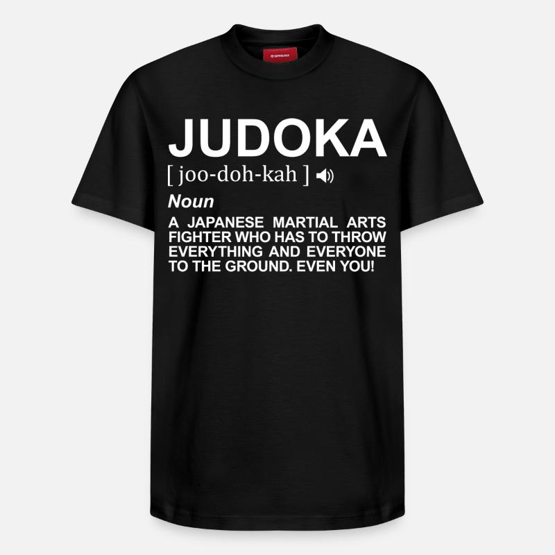 Signification du judoka - T-shirt unisexe décontracté en coton Supima – de SPREAD - noir