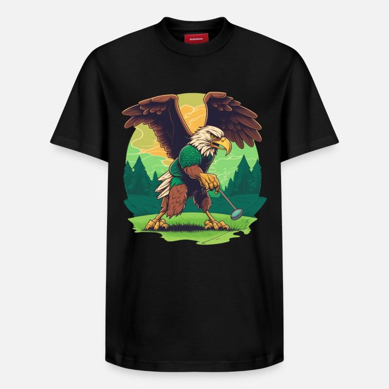 Aigle joueur de golf - T-shirt unisexe décontracté en coton Supima – de SPREAD - noir