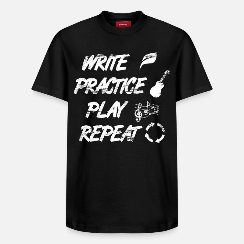 Write Practice Play Repeat - Relaxed Unisex Supima Cotton T-Shirt – von SPREAD - Schwarz