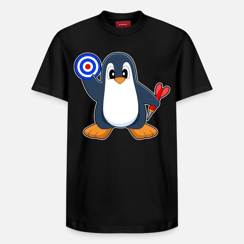 Cible de fléchettes Penguin Dart - T-shirt unisexe décontracté en coton Supima – de SPREAD - noir