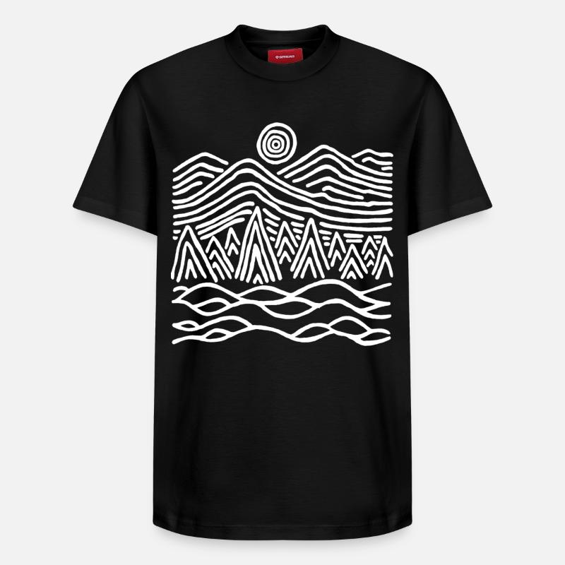 Paysage blanc étrange - T-shirt unisexe décontracté en coton Supima – de SPREAD - noir